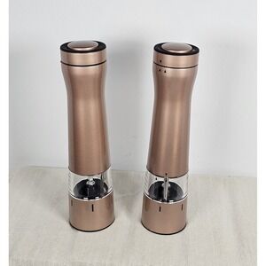 Wolfgang Puck Set Of 2 Adjustable Stainless Steel Salt Pepper Grinders Shakers